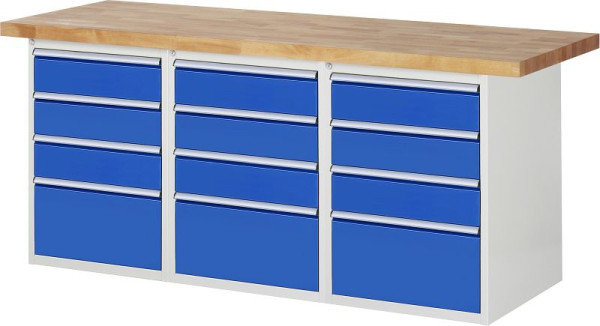 RAU Werkbank Serie 7000 - Modell 7510-4, B2000 x T900 x H890 mm, Systemunterbau B2000 x T850 x H850 mm, 03-7510A4-209B4M.11