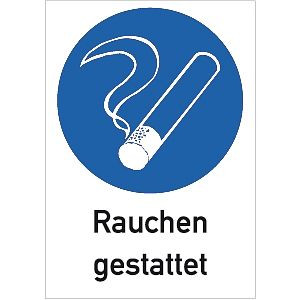 Moedel Rauchen gestattet, Kombischild, Kunststoff, 210x297 mm, 52748
