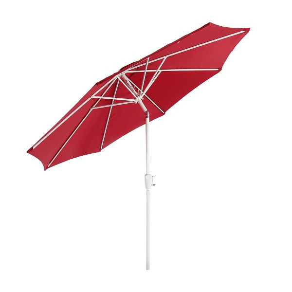 Mendler Sonnenschirm N19, Gartenschirm, Ø 3m neigbar Polyester/Alu 5kg, rot, 17227