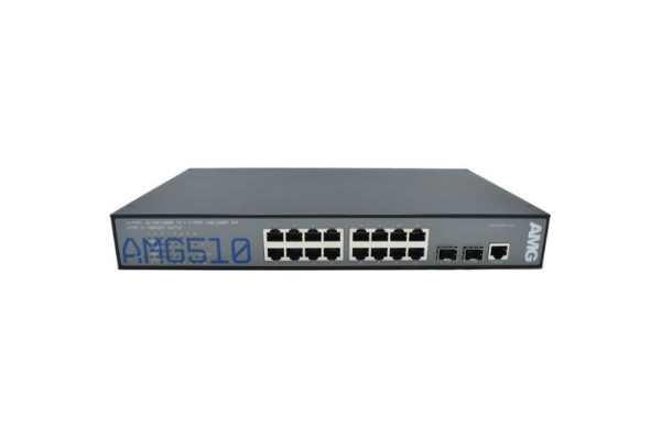 AMG Systems Managed Switch, 16 x 1GBT RJ45, 2 x 100/1000FX SFP Slots, AMG510-16G-2S