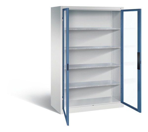 C+P Werkzeugschrank Acurado, H1950xB1200xT600mm, Farbe: Lichtgrau / Fernblau, Muldengriff, 8932-0552 S10016