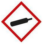 DENIOS GHS 04 Schild, Symbol "Gasflasche", Folie, selbstklebend, 21 x 21 mm, VE: 5 Bogen à 35 Stück, 193039