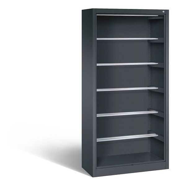C+P Stahlregal mit Rückwand Acurado, H1950xB930xT400mm, Farbe: Schwarzgrau, 9160-600 S10009