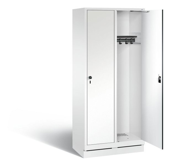 C+P Garderobenschrank Evolo, H1800xB810xT500mm, Farbe: Verkehrsweiß / Dekor Weiß, 48020-22 S10799
