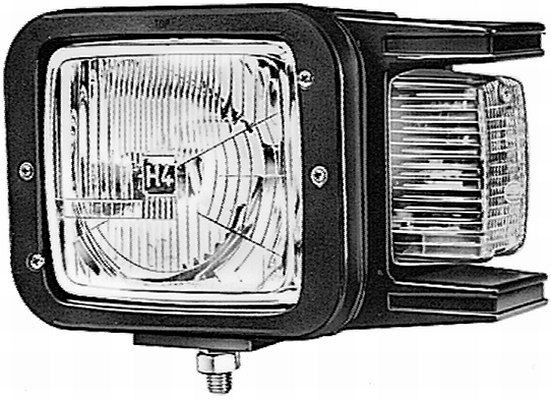 HELLA Halogen-Hauptscheinwerfer - 12/24V - Referenzzahl: 10 - Anbau - ECE/E1 34463 - Lichtscheibenfarbe: gelb - links, 1EA 007 108-011