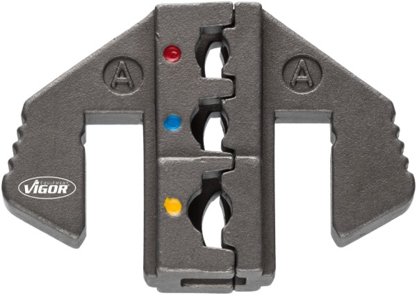 VIGOR Crimp-Einsatz A: für isolierte Kabelschuhe von 0,5 - 6,0 mm2 (rot, blau, gelb), V2499-A