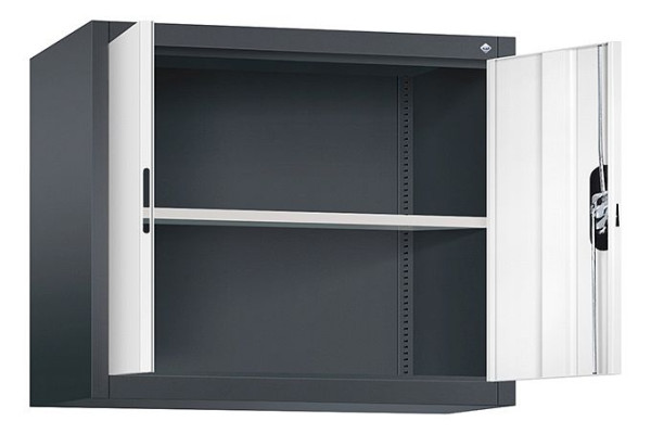 C+P Aufsatzschrank Acurado, H790xB930xT400mm, Farbe: Schwarzgrau / Verkehrsweiß, Muldengriff, 9265-000 S10204