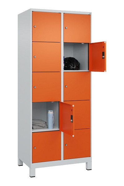 C+P Schließfachschrank Evolo PLUS, mit Füßen, 10 Fächer, 1950x800x500mm, 7035/2, 049010-225 S10002