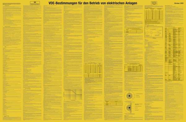 Moedel VDE-Bestimmungen für den Betrieb von elektrische Anlagen, Kunststoff, 1000x660 mm, 60432