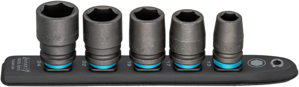 Hazet SmartRail, Vierkant hohl 12,5 mm (1/2 Zoll), Außen-Sechskant-Tractionsprofil, Anzahl Werkzeuge: 5, 13-24, 900S-SR/5