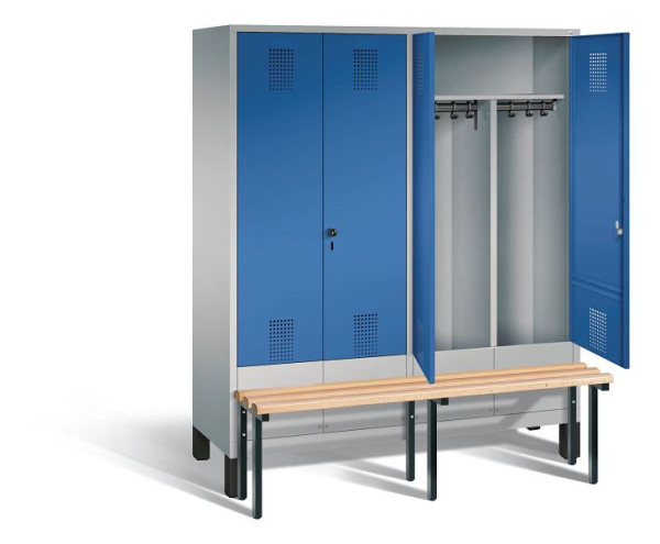 C+P Schwarz-Weiss-Spind Evolo, H1850xB1590xT815mm, Farbe: Vulkangrau / Enzianblau, 48032-42 S10111