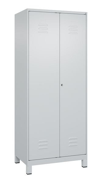 C+P Umkleidespind Classic PLUS SW, Füße, 2 Abteile, 1950x800x500mm, 7035/7035, Zylinderschloss, 080012-22 S10024