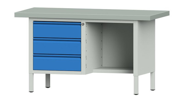 ANKE Werkbänke Kastenwerkbank, Modell 303 E, 1500 x 700 x 850 mm, RAL 7035/5012, ZBP 50 mm, 510.307