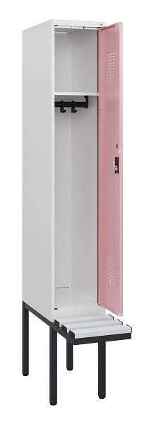 C+P Spind Evolo PLUS, 1 Abteil, 1950x300x815mm, 9016/3015, Zylinderschloss, Material Sitzfläche Kunststoff, 0490405-10 S10099