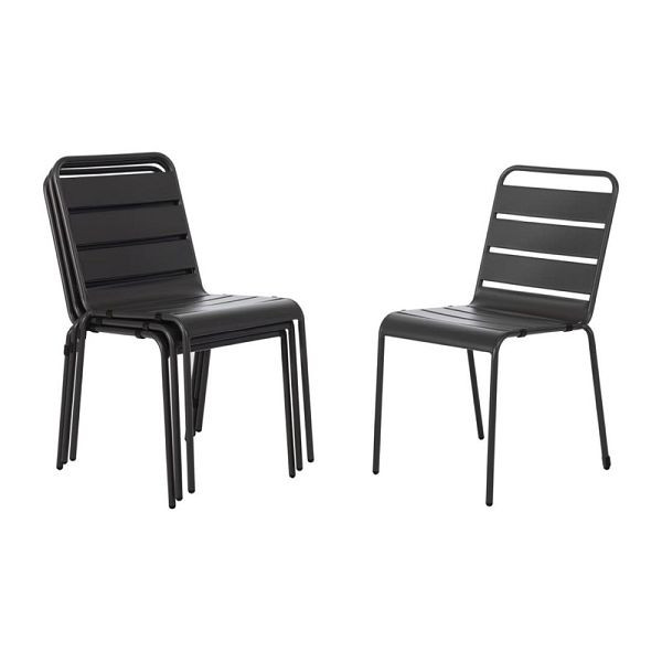 Bolero Bistrostühle Stahl grau, VE: 4 Stück, Sitzhöhe: 45 cm, CS727