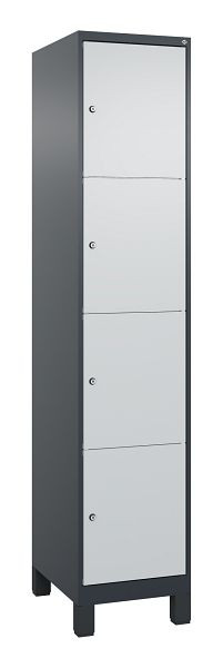 C+P Schließfachschrank Classic PLUS, Füße, 1950x400x500mm, 7016/7035, mit 4 Fächern, 080010-124 S10013