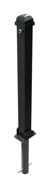 Schake Stilpoller Stahlrohr 70 x 70 mm Serie 473B, umlegbar, selbsteinrastende Verriegelung zum Einbetonieren, Profilzylinderschloß, 473UZHB