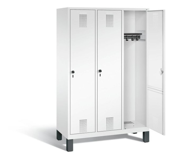 C+P Garderobenschrank Evolo, H1850xB1200xT500mm, Farbe: Verkehrsweiß, 48010-32 S10315