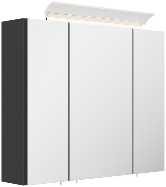 Posseik Spiegelschrank 75cm inkl. Design LED-Lampe und Glasböden grafit, PSPS75CM1000003DE