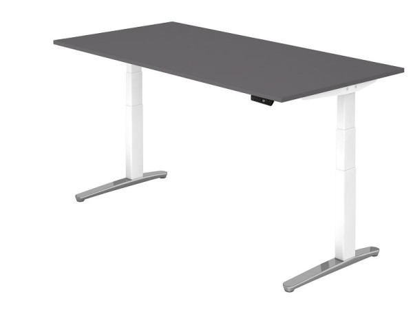 Hammerbacher Sitz-Steh-Schreibtisch elektrisch 200x100cm Graphit/w, Rechteckform, VXBHM2E/G/WC