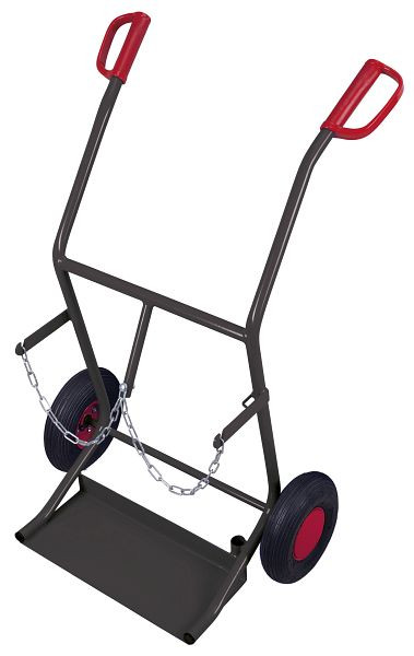 VARIOfit Stahlflaschenkarre für 2 Flaschen a 20 Ltr. Inhalt, Außenmaße: 710 x 570 x 1.110 mm, RAL 7016 anthrazitgrau, fk-1101/AG