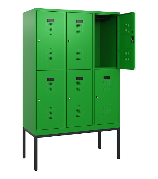 C+P Doppelstock-Spind Evolo PLUS, Gestell, 6 Fächer, 1950x1200x500mm, 6037/6037, Zylinderschloss, 0493305-32 S10077