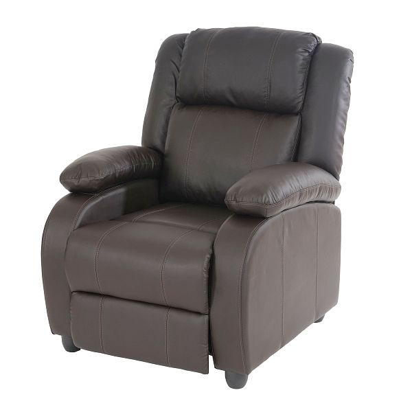 Mendler Fernsehsessel Relaxsessel Liege Sessel Lincoln, Kunstleder, coffee, 31578