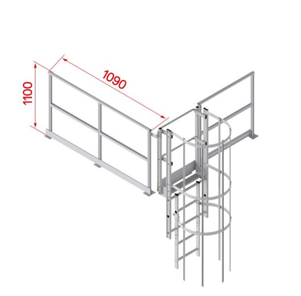 HYMER Geländer 1.090 mm für Ausstieg, Alu, 0055533, 4019502365537