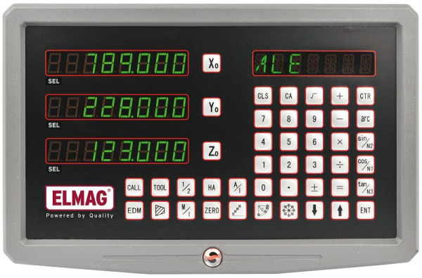 ELMAG Digitale Positionsanzeige 'SINO' für 3-Achsen bis 1000 mm Spitzenweite, 88086
