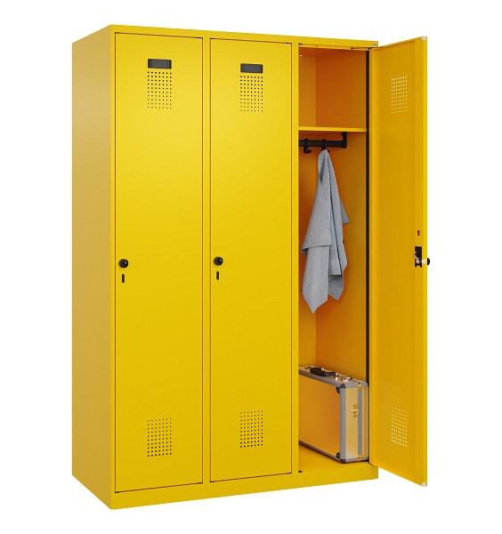 C+P Spind Evolo PLUS, 3 Abteile, 1850x1200x500mm, 1023/1023, Verschluss Drehriegel, Ablageböden 3, 049000-32 S10022