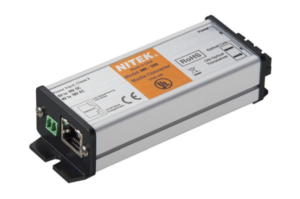 Nitek Medienkonverter, 1 Port Single Mode, 10/100/1000, Duplex- Fiber, SC, MS-1000