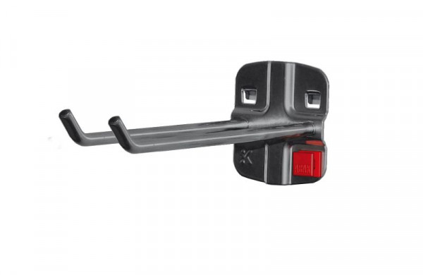 Kappes RasterPlan/ABAX Doppelter Werkzeughalter, L 150 mm, mit schrägem Hakenende, Ø 6 mm anthrazitgrau, 3340.00.8708