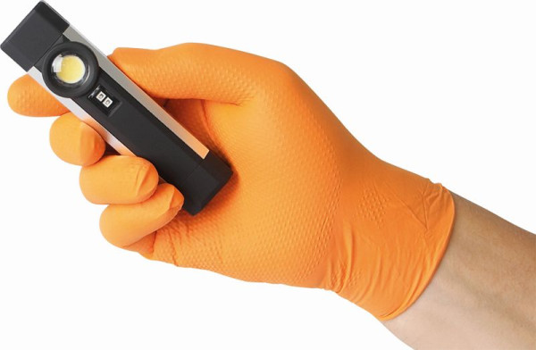 Tiger Grip Nitril-Einweghandschuhe orange "TIGER GRIP" Größe S (100 Stück), TIGER GRIP S