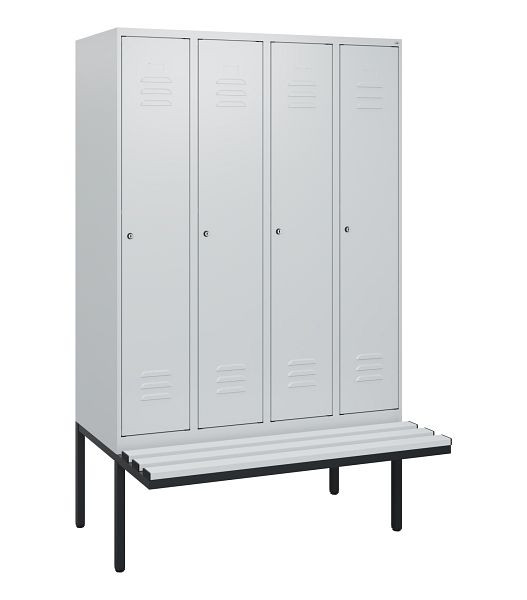 C+P Umkleidespind Classic PLUS, 4 Abteile, 1950x1200x815mm, 7035/7035, Zylinderschlösser, 0800405-40 S10054