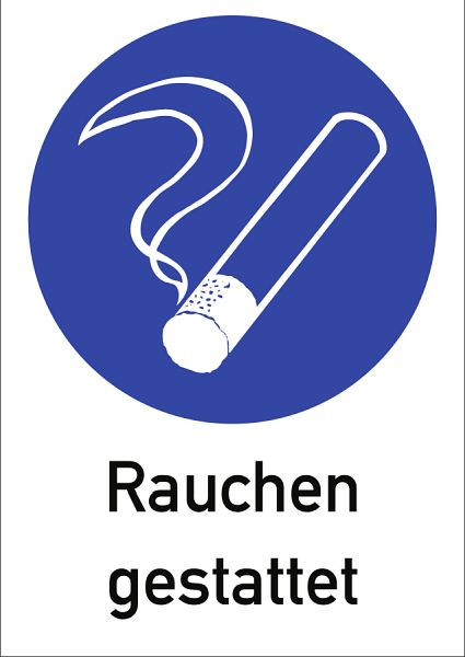 Moedel Rauchen gestattet, Kombischild, Aluminium, 210x297 mm, 98860