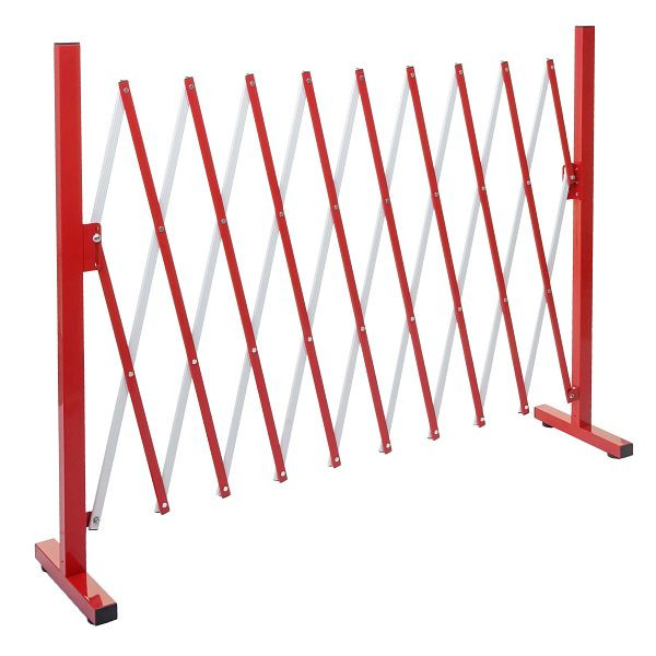 Mendler Absperrgitter HWC-B34, Scherengitter Zaun Schutzgitter ausziehbar, Alu rot-weiß, Höhe 103cm, Breite 32-265cm, 64375