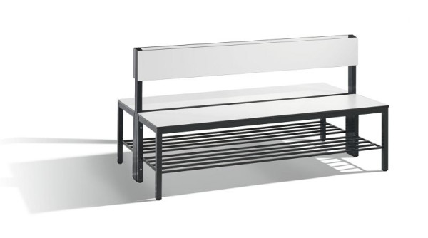 C+P Sitzbank 2-seitig, Feuchtraum, H796xB1500xT760 mm, HPL Weiß, 8061-410 S10012