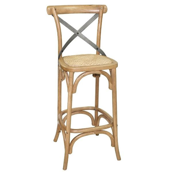 Bolero Barhocker mit Rückenlehne Eichenholz, Sitzhöhe: 75 cm, GG657