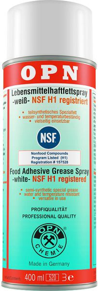 OPN Lebensmittelhaftfettspray weiß, NSF-registriert, H1, 400 ml Inhalt, VE: 12 Dosen, 61330