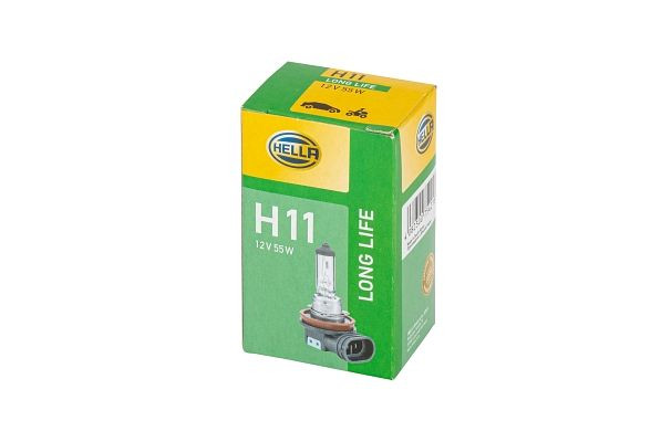 HELLA Glühlampe, H11, Long Life up to 3x longer lifetime, 12V, 55W, Schachtel, 8GH 223 498-351