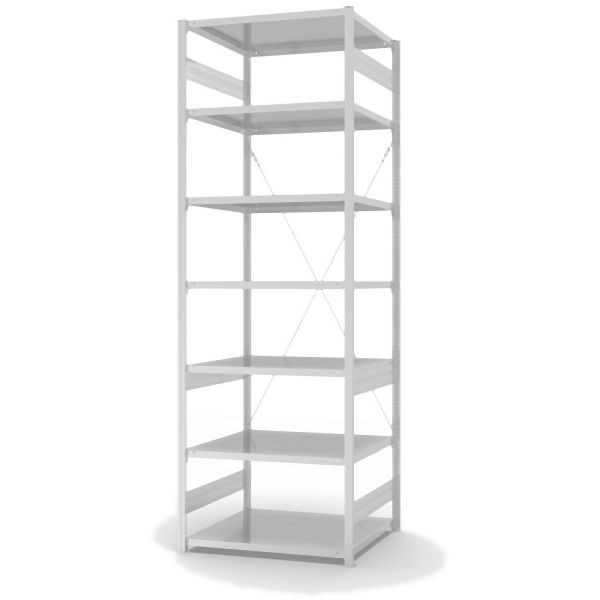 hofe AntiBac Grundregal, zerlegt, 7 Böden 3000 x 800 x 1000 mm, Antibakterielle Beschichtung in weiß (ähnlich RAL 9016), HKG30810ANT