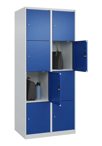 C+P Schließfachschrank Evolo PLUS, 8 Fächer, 1850x800x500mm, 7035/5010, 049000-224 S10006