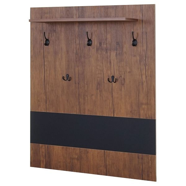 Mendler Wandgarderobe HWC-A27, Garderobe Garderobenpaneel, 5 Haken 100x80cm 3D-Struktur, Wildeiche-Optik, 60158