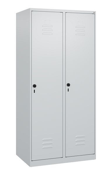 C+P Umkleidespind Classic PLUS mit Mitteltrennwand, 2 Abteile, 1700x800x500mm, 7035/7035, Drehriegel, 0800007-22F S10008