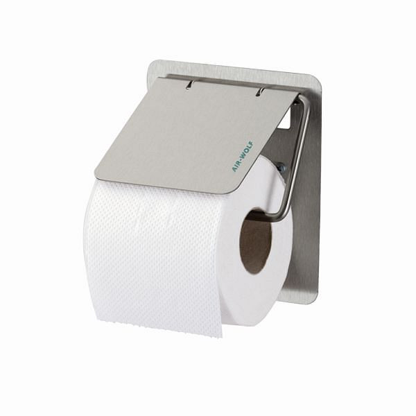 Air Wolf WC-Papierhalter, Serie Omega, H x B x T: 155 x 130 x 117 mm, Edelstahl beschichtet, 29-032