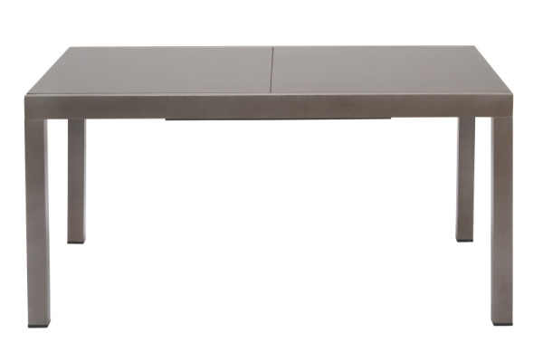 Merxx Tinetto Set 9-teilig, 4 Klappsessel, braunes Gestell, taupefarbener Textilbezug, 4 Sitzauflagen, 1 Semi Ausziehtisch, 150 (220) x 90 cm, 51033-305