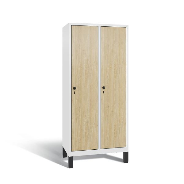 C+P Spind Evolo, 2 Abteile, H1850xB810xT500 mm, Weiß/MDF Eiche, 48010-22 S10806