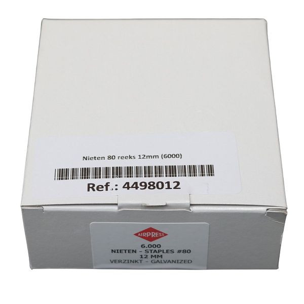 Airpress Tackerklammern Typ 80, 12 mm, 6000 Stück, 4498012