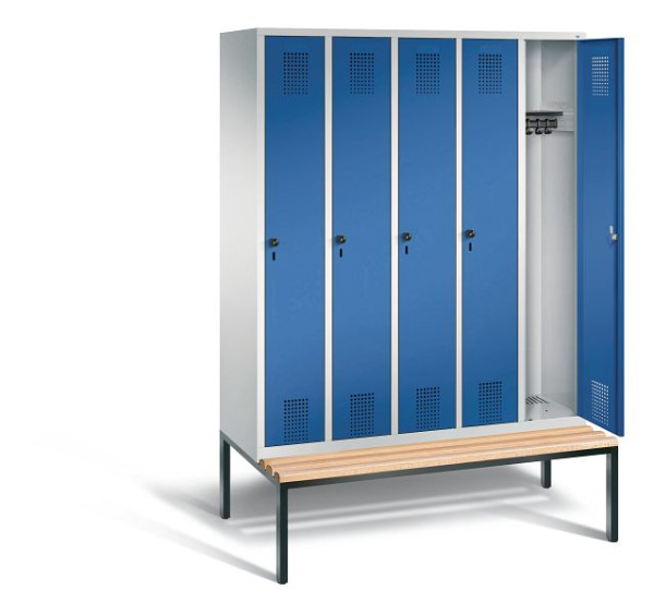 C+P Spind Evolo, 5 Abteile, H2090xB1480xT815 mm, Lichtgrau/Enzianblau, 48050-50 S10023