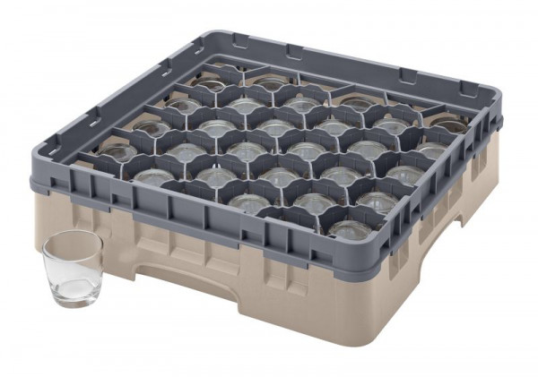 Cambro Spülkorb mit 30 Fächern Camrack® 9,2 cm maximale Höhe, Farbe: Beige, 30S318184